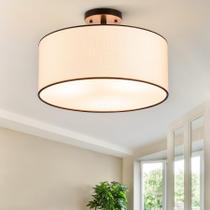 Luz de teto VONLUCE Semi Flush 46 cm White Shade Black