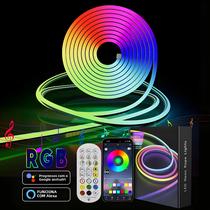 Luz De Tira De Néon LED Inteligente 3/5m RGB 16 Cores À Prova D'água Flexível WIFI APP Compatível