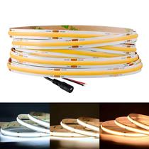 Luz De Tira LED FCOB COB De Alta Densidade 16,4 Pés 320 480 LEDs 3000 4000K RA90 Fita Flexível DC12V