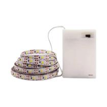 Luz De Tira LED RGB 5V 3AA Alimentada Por Bateria 1M 2M 3M 4M 5M 50cm Retroiluminação Branca Quente