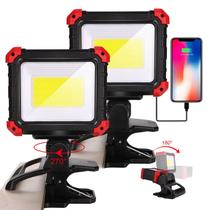 Luz de trabalho Easymaxx LED recarregável 2100LM com braçadeira, pacote com 2