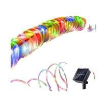 Luz De Tubo Solar Externa À Prova D'água LED Luzes De Corda De Fadas 8 Modos Para Árvore De Cerca De