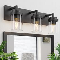 Luz de vaidade de banheiro Espird 3-Light Matte Black 56cm