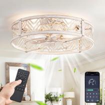 Luz de ventilador de teto enjaulada LEDIARY de 23", 6 velocidades, aplicativo remoto