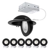 Luz embutida POPANU 6" 12W 1300 lm regulável preta, pacote com 6 Luz embutida POPANU 6" 12W 1300 lm regulável preta, pacote com 6