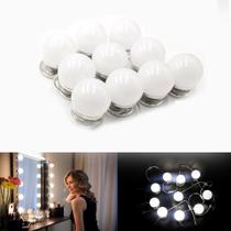 Luz Espelho 10 Lampadas Camarim iluminação Led intensidade Controle fio