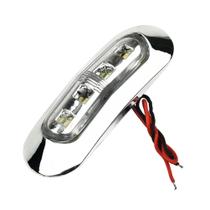Luz Espelho de Popa Cortesia Cromado 12/24v LED Barco Lancha