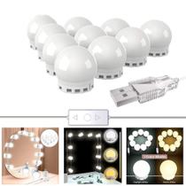 Luz Espelho kit 10 Lampadas Camarim iluminação Led 3 Cores intensidade Luz Espelho kit 10 Lampadas Camarim iluminação Led 3 Cores intensidade