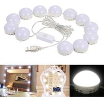 Luz espelho Penteadeira Kit 10 Lâmpadas Led iluminação camarim maquiagem