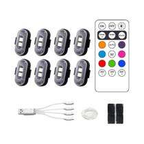 Luz Estroboscópica LED Sem Fio De 8 Cores, Recarregável Por USB, Controle Remoto, Lâmpada De