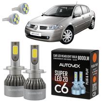 Luz Farol Baixo H7 LED Renault Megane 2000 A 2010 Iluminação Luz Farol Baixo H7 LED Renault Megane 2000 A 2010 Iluminação