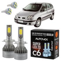 Luz Farol Baixo H7 LED Scenic 2002 A 2011 Iluminação Veiculo Luz Farol Baixo H7 LED Scenic 2002 A 2011 Iluminação Veiculo