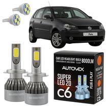 Luz Farol Baixo H7 LED VW Polo 2001 A 2014 Iluminação Forte Luz Farol Baixo H7 LED VW Polo 2001 A 2014 Iluminação Forte