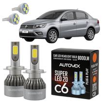 Luz Farol Baixo H7 LED VW Voyage 2009 A 2016 Iluminação T10 Luz Farol Baixo H7 LED VW Voyage 2009 A 2016 Iluminação T10