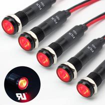 Luz indicadora FILN 8mm 110V-120V vermelha impermeável IP67 Luz indicadora FILN 8mm 110V-120V vermelha impermeável IP67