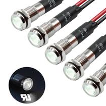 Luz indicadora FILN 8mm 110V 220V Lâmpada piloto de metal vermelha 5 unidades Luz indicadora FILN 8mm 110V 220V Lâmpada piloto de metal vermelha 5 unidades