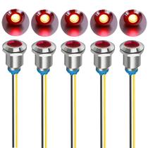 Luz indicadora LED de metal construída 12mm AC 110V-220V (vermelha) Luz indicadora LED de metal construída 12mm AC 110V-220V (vermelha)