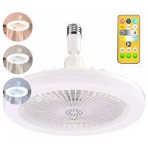 Luz LED com Ventilador Teto com Controle Remoto - 3 pás, temporização, 3 velocidades, luz LED regulável, luminária