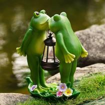 Luz LED de decoração ao ar livre Solar Frog Statue Vereemy Garden