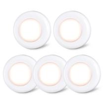 Luz LED de toque STAR-SPANGLED 7 cm mini branco quente, kit com 5 unidades