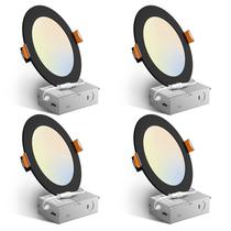 Luz LED embutida Amico 6" preta 5CCT regulável 12W 110V