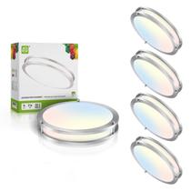 Luz LED embutida redonda ASD de 14", 21 W 120 V, regulável, pacote com 4
