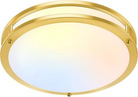 Luz LED embutida TOBUSA, 10 polegadas, dourada, regulável em 5 CCT