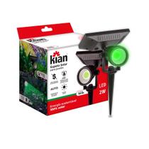 Luz Led Espeto Jardim Solar Prova Dágua Verde Grama Kian 2w Luz Led Espeto Jardim Solar Prova Dágua Verde Grama Kian 2w
