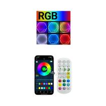 Luz LED Hexagonal RGB Regulável Para Garagem, Mudança De Cor, Painel De Teto Para Festas, Oficina,