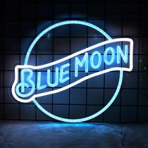 Luz LED JFLlamp Blue Moon Neon Sign 36x31 cm USB 5V