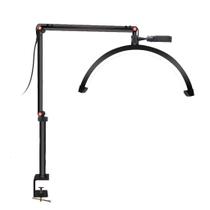 Luz LED Meia Lua para Cílios Tatuagem Esteticista Mesa Braço Oscilante Chicote Branca