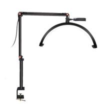 Luz Led Meia Lua Para Cílios Tatuagem Esteticista Mesa Braço Oscilante Chicote Branca Preto Luz Led Meia Lua Para Cílios Tatuagem Esteticista Mesa Braço Oscilante Chicote Branca Preto