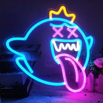Luz LED Neon Sign Ghost King Boo com interruptor regulável