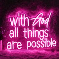 Luz LED Neon Sign GNVETZLL Pink God 43x33 cm alimentada por USB