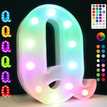 Luz LED para letreiro OYCBUZO Colorful Q, controle remoto de 22,5 x 4,5 cm Luz LED para letreiro OYCBUZO Colorful Q, controle remoto de 22,5 x 4,5 cm