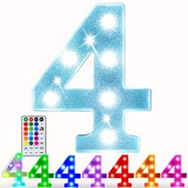 Luz LED Pooqla Colorida Marquee Number 4 com controle remoto Luz LED Pooqla Colorida Marquee Number 4 com controle remoto