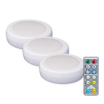 Luz LED Puck Light 3PK Westek ajustável branca com controle remoto