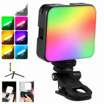 Luz LED RGB Iluminador Compacto Portátil USB para Vídeo Foto Streaming Ajuste 3000K 6500K 800LM