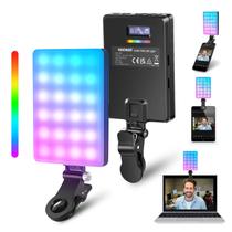 Luz LED RGB Neewer VL66C com suporte para telefone e clipe de luz