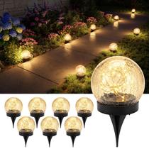 Luz LED Solar GVSHINE Esfera Pacote com 8 Unidades Branco Quente Luz LED Solar GVSHINE Esfera Pacote com 8 Unidades Branco Quente