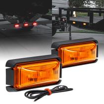 Luz marcadora de trailer de LED âmbar TRUE MODS, 2 peças, 2,5 polegadas com moldura preta DOT FMVSS 108 SAE P2PC Montagem em superfície IP67 à prova d'água Luzes de marcação lateral para caminhão de reboque