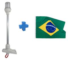 Luz Mastro Branco Alcançado 40cm Led Bandeira Brasil Barco
