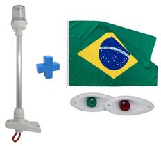 Luz Mastro Branco Alcançado 40cm Led Olho Tubarão Bandeira Luz Mastro Branco Alcançado 40cm Led Olho Tubarão Bandeira