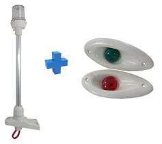 Luz Mastro Branco Alcançado 40cm Olho De Tubarão Branco Led Luz Mastro Branco Alcançado 40cm Olho De Tubarão Branco Led