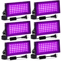 Luz negra LED Akpgf, pacote com 6, luz preta de 50 W com plugue americano