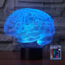 Luz Nocturna Creativa 3D Cerebro YTDZLTD con 16 Colores Cambiantes, Control Remoto, Interruptor Táctil, Decorativa USB, Ilusión Óptica, Lámpara LED de Escritorio Luz Nocturna Creativa 3D Cerebro YTDZLTD con 16 Colores Cambiantes, Control Remoto, Interruptor Táctil, Decorativa USB, Ilusión Óptica, Lámpara LED de Escritorio