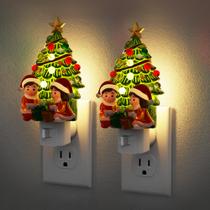 Luz Nocturna JandCase Árbol de Navidad y Papá Noel 3000K Paquete de 2