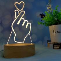 Luz noturna 3D DIY, madeira de faia, acrílico, visual LED para crianças Luz noturna 3D DIY, madeira de faia, acrílico, visual LED para crianças
