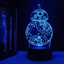 Luz noturna 3D Halloween Natal Star Wars Colorful Touch