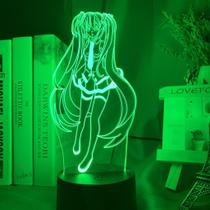 Luz noturna 3D Hatsune Miku acrílico colorido USB/bateria